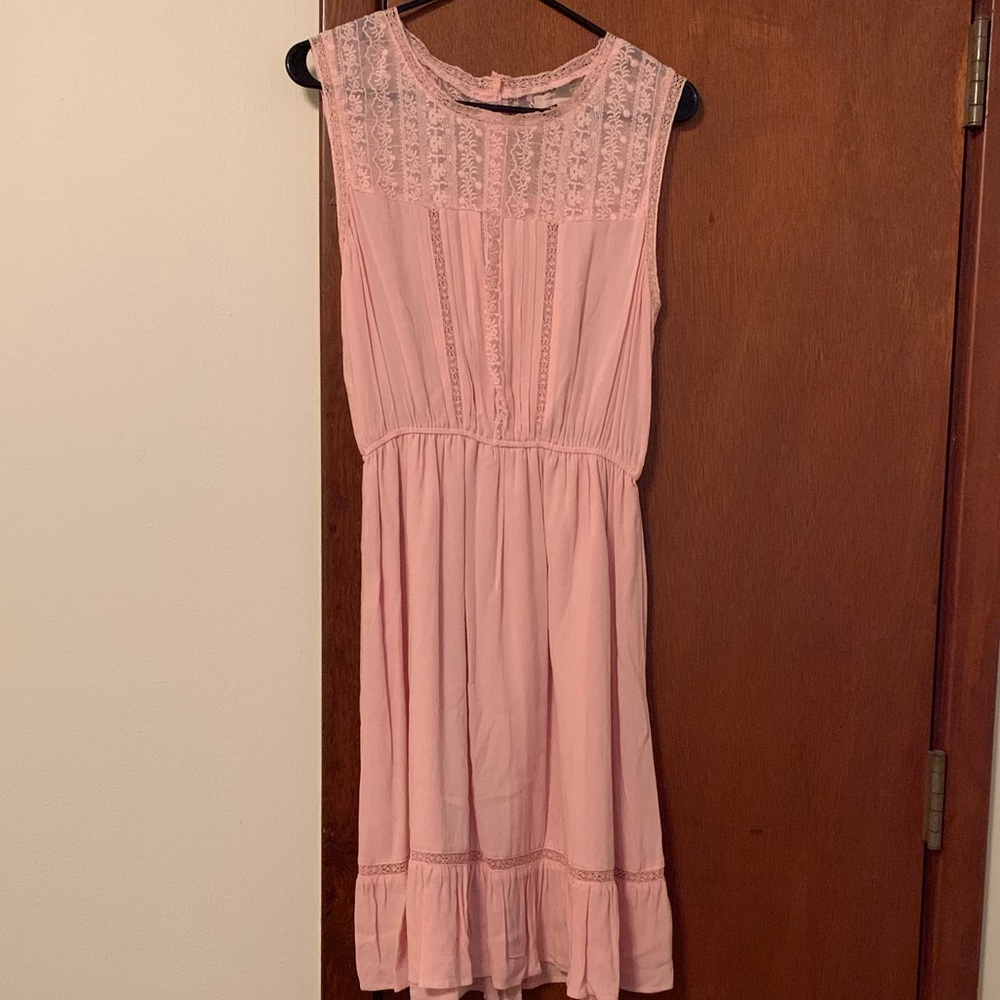 Lace and Chiffon Tank Top Dress